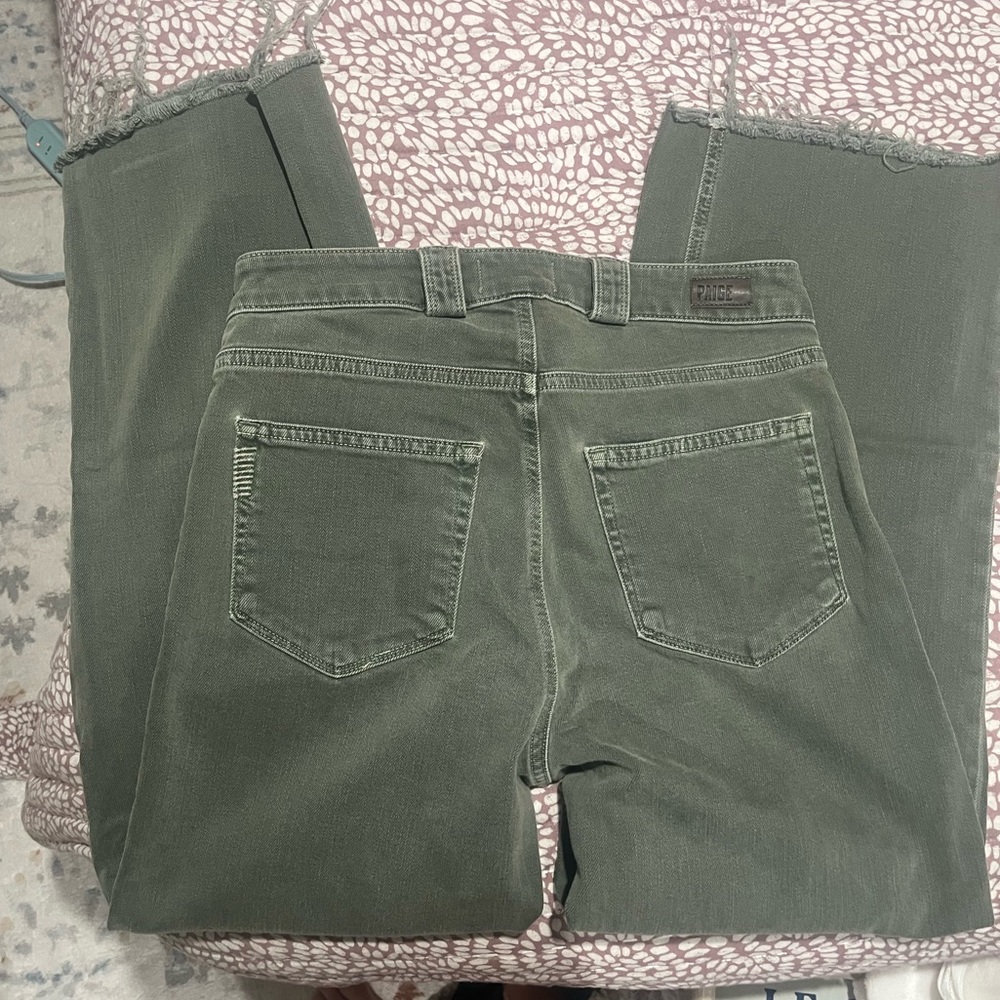 Paige Nellie Wide Women's 27 High Rise Green - Picture 4 of 6